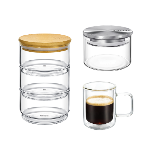 Thermo glass collection banner with double wall glassware