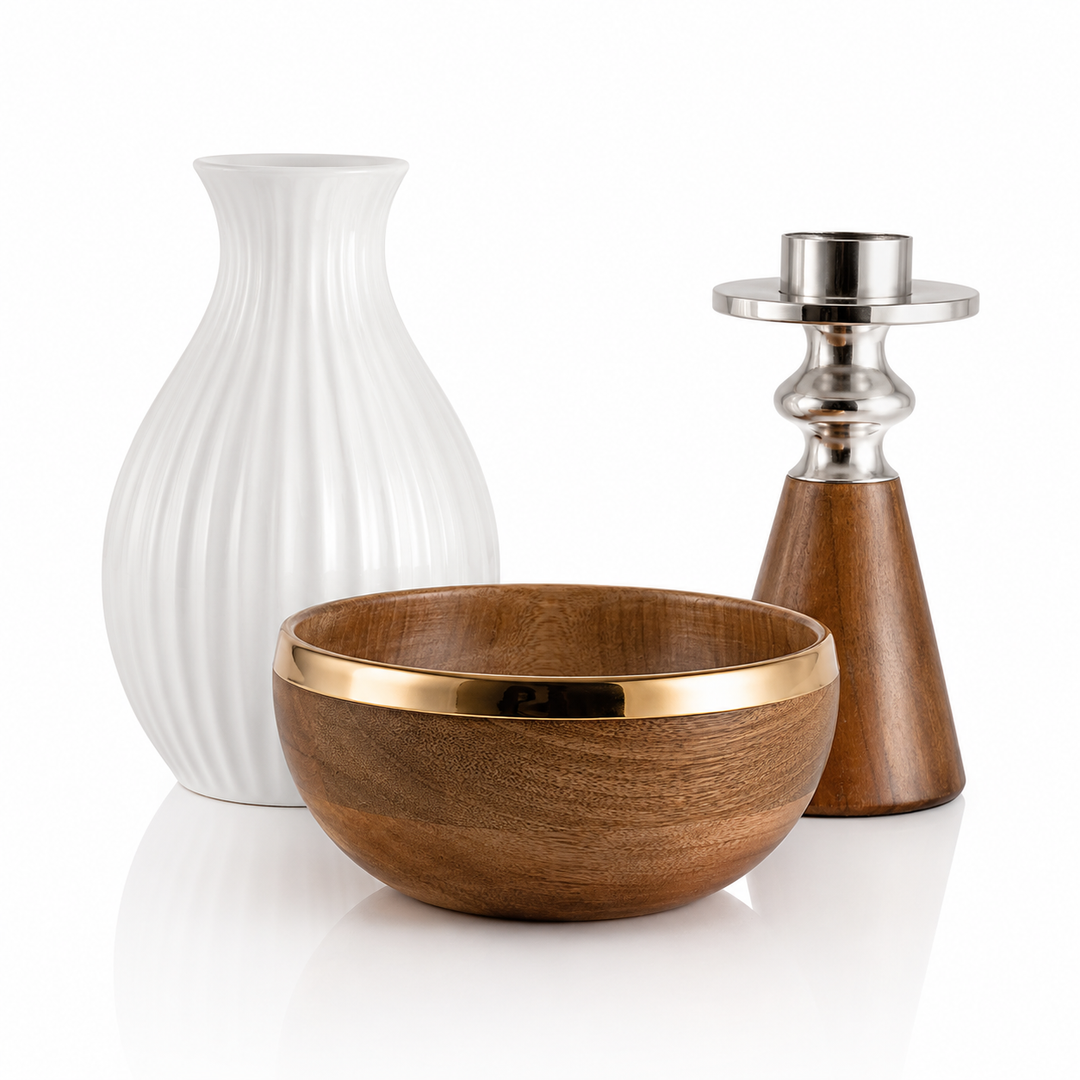 Home decor collection with vases and decorative accents at Beit & Co