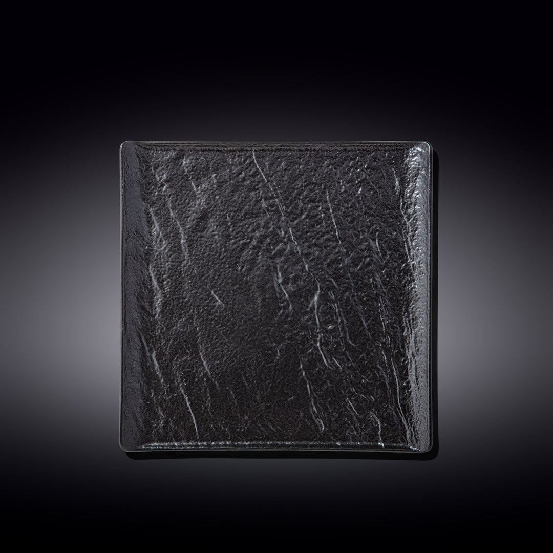Wilmax Monolith Square Plate 21.5 x 21.5 cm – Black SlateStone