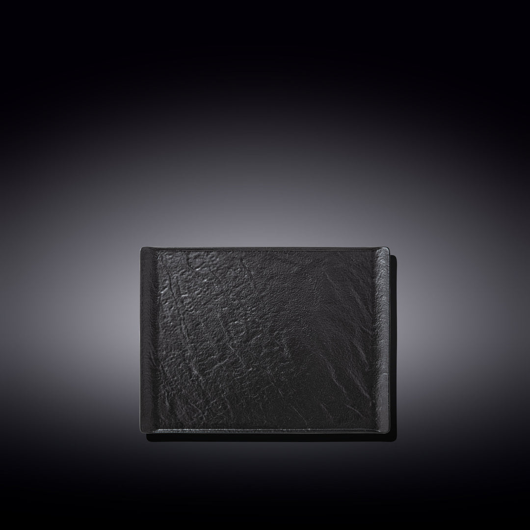 Wilmax Monolith Rectangular Plate 19.5 x 14.5 cm – Black SlateStone