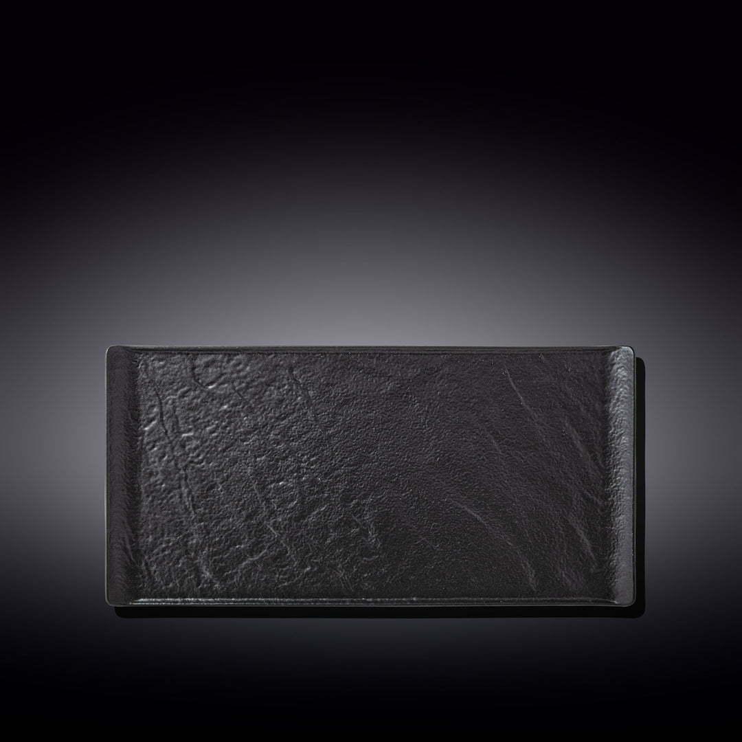 Wilmax Monolith Rectangular Plate 29.5 x 14.5 cm – Black SlateStone