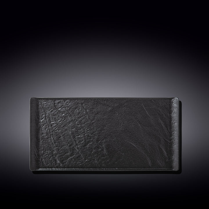 Wilmax Monolith Rectangular Plate 29.5 x 14.5 cm – Black SlateStone