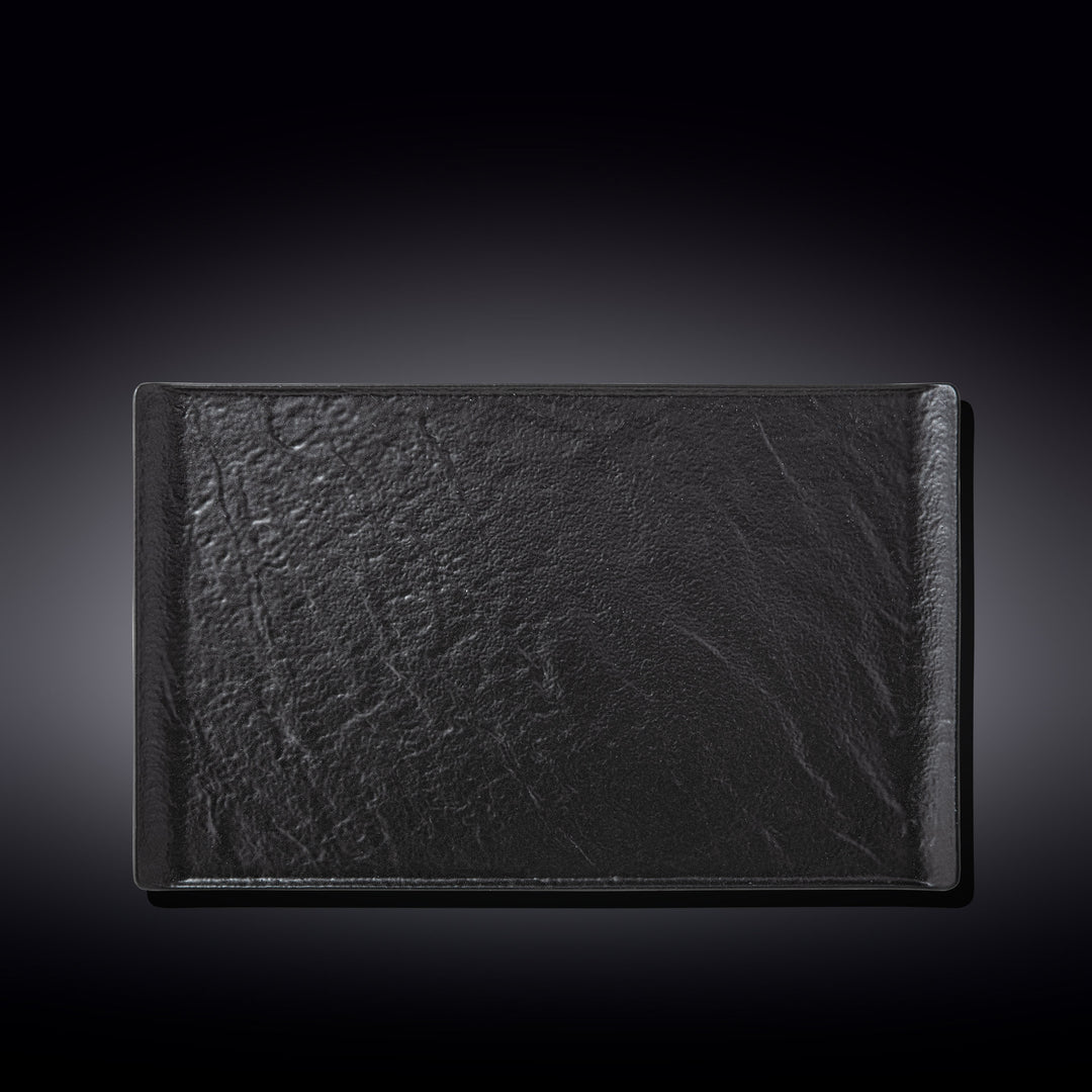 Wilmax Monolith Rectangular Plate 33.5 x 20.5 cm – Black SlateStone