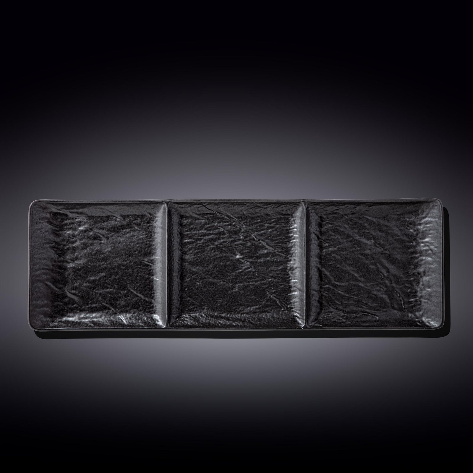 Wilmax Monolith Rectangular 3 Section Dish 40.5 x 13 cm – Black SlateStone