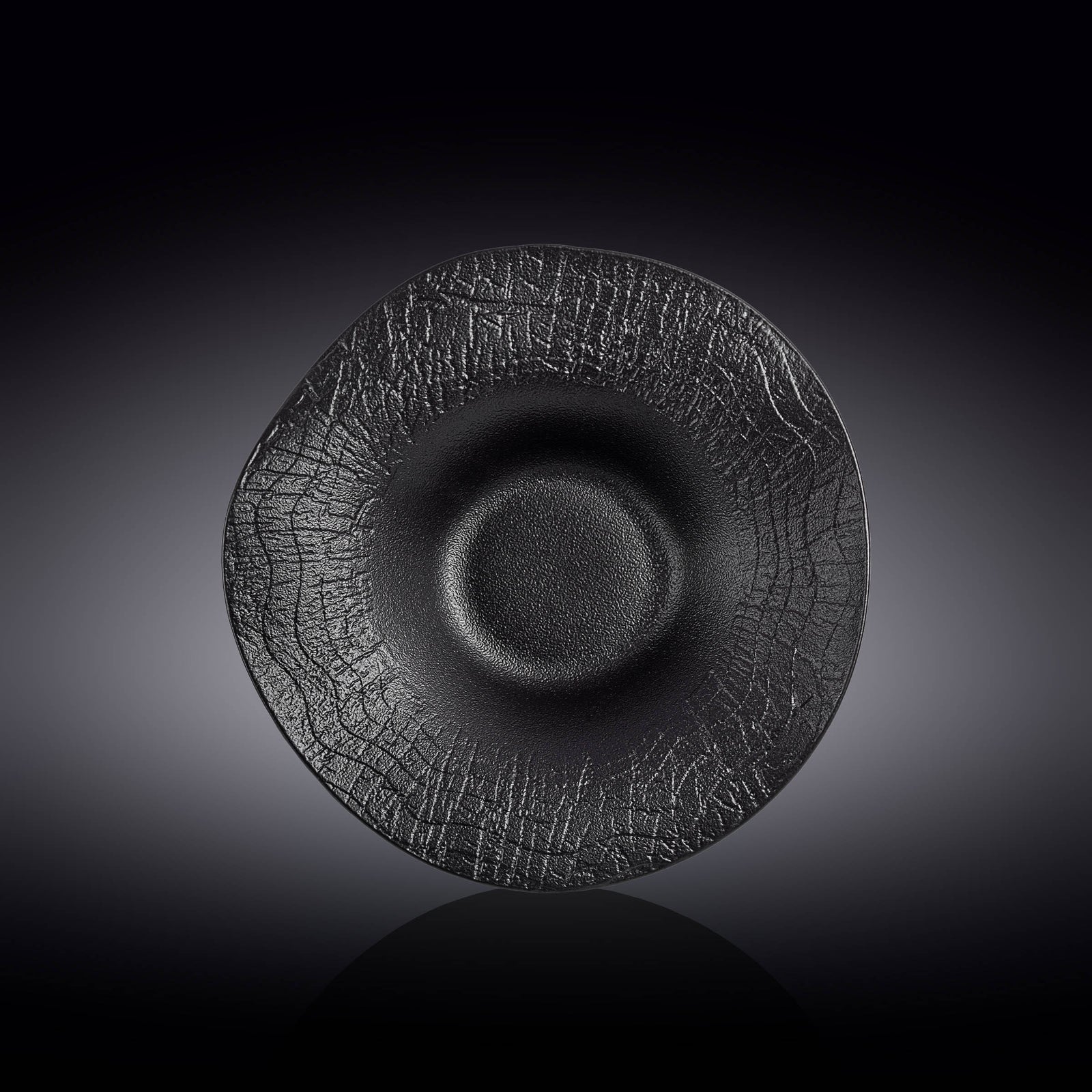Wilmax Monolith Wavy Deep Plate 25 cm 500 ml – Black SlateStone