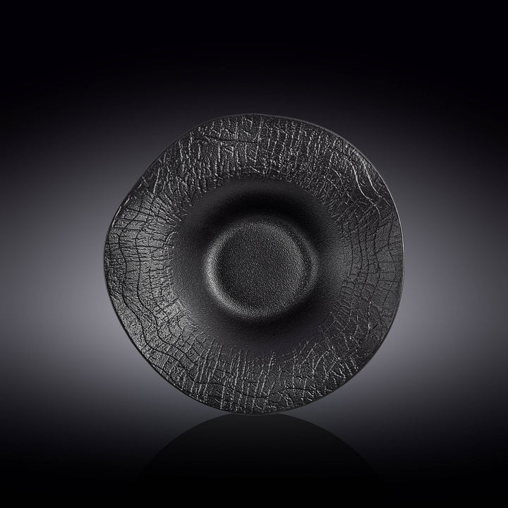 Wilmax Monolith Wavy Deep Plate 25 cm 500 ml – Black SlateStone