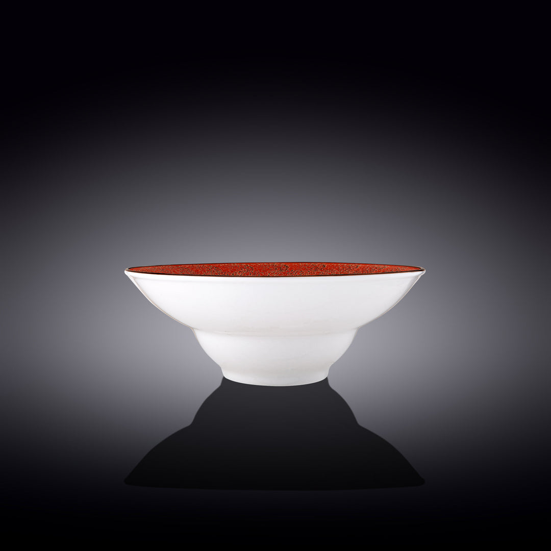 Wilmax Color Boom Splash Deep Plate – Large Porcelain Serving Plate - Red side view - WL-667223/A