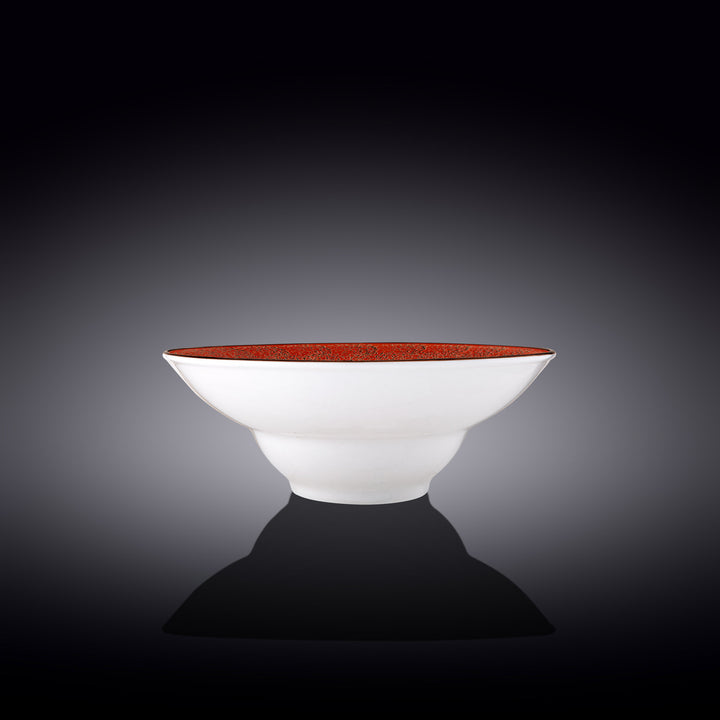 Wilmax Color Boom Splash Deep Plate – Large Porcelain Serving Plate - Red side view - WL-667223/A