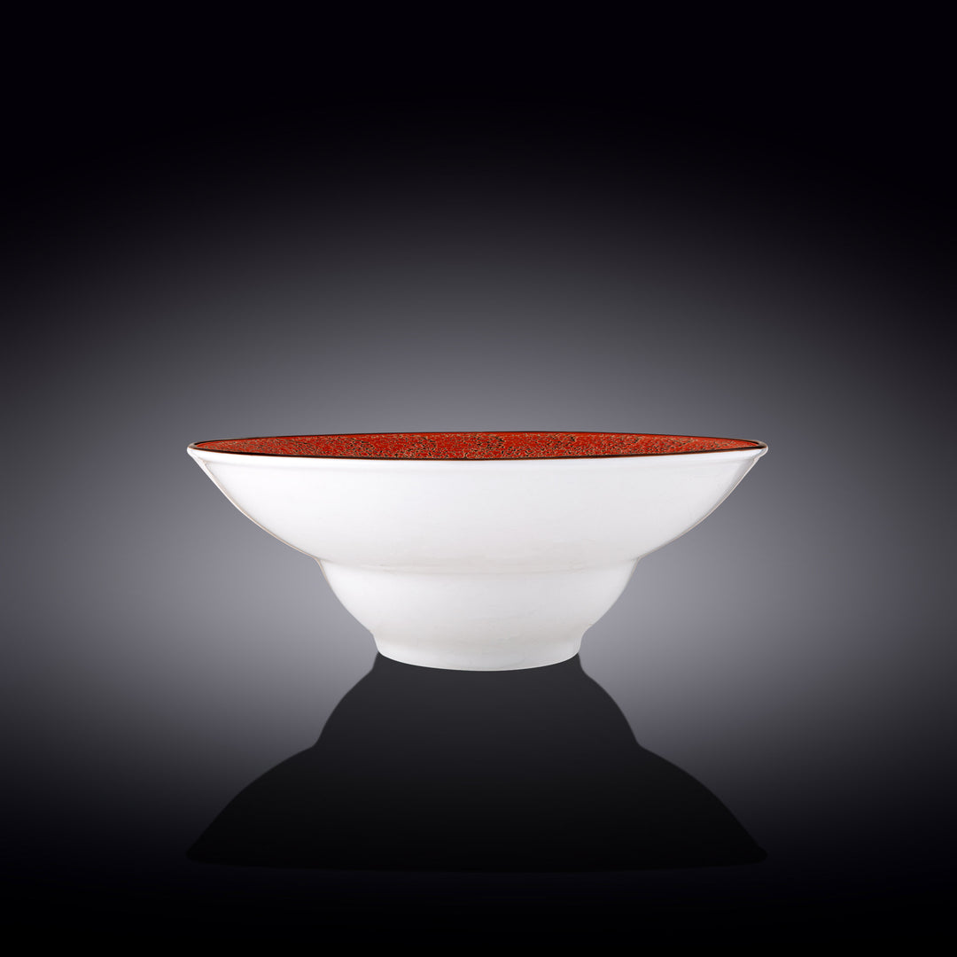 Wilmax Color Boom Splash Deep Plate – Large Porcelain Serving Plate - Red side view - WL-667224/A