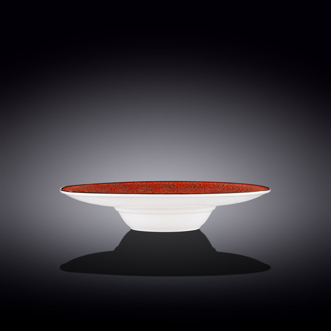 Wilmax Color Boom Splash Wide Deep Plate – 27 cm Porcelain Plate - Red side view - WL-667226/A