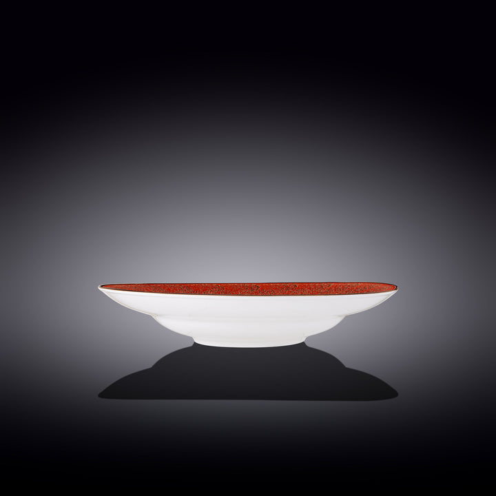 Wilmax Color Boom Splash Pasta Plate – 350 ml Fine Porcelain - Red side view - WL-667227/A