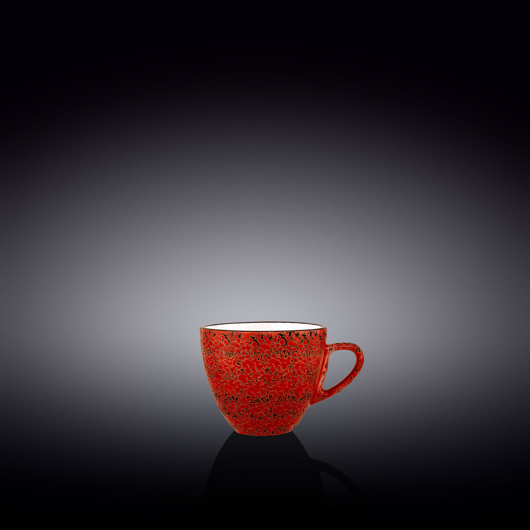 Wilmax Color Boom Splash Porcelain Cup – Espresso &amp; Tea Cup - Red - WL-667233/A