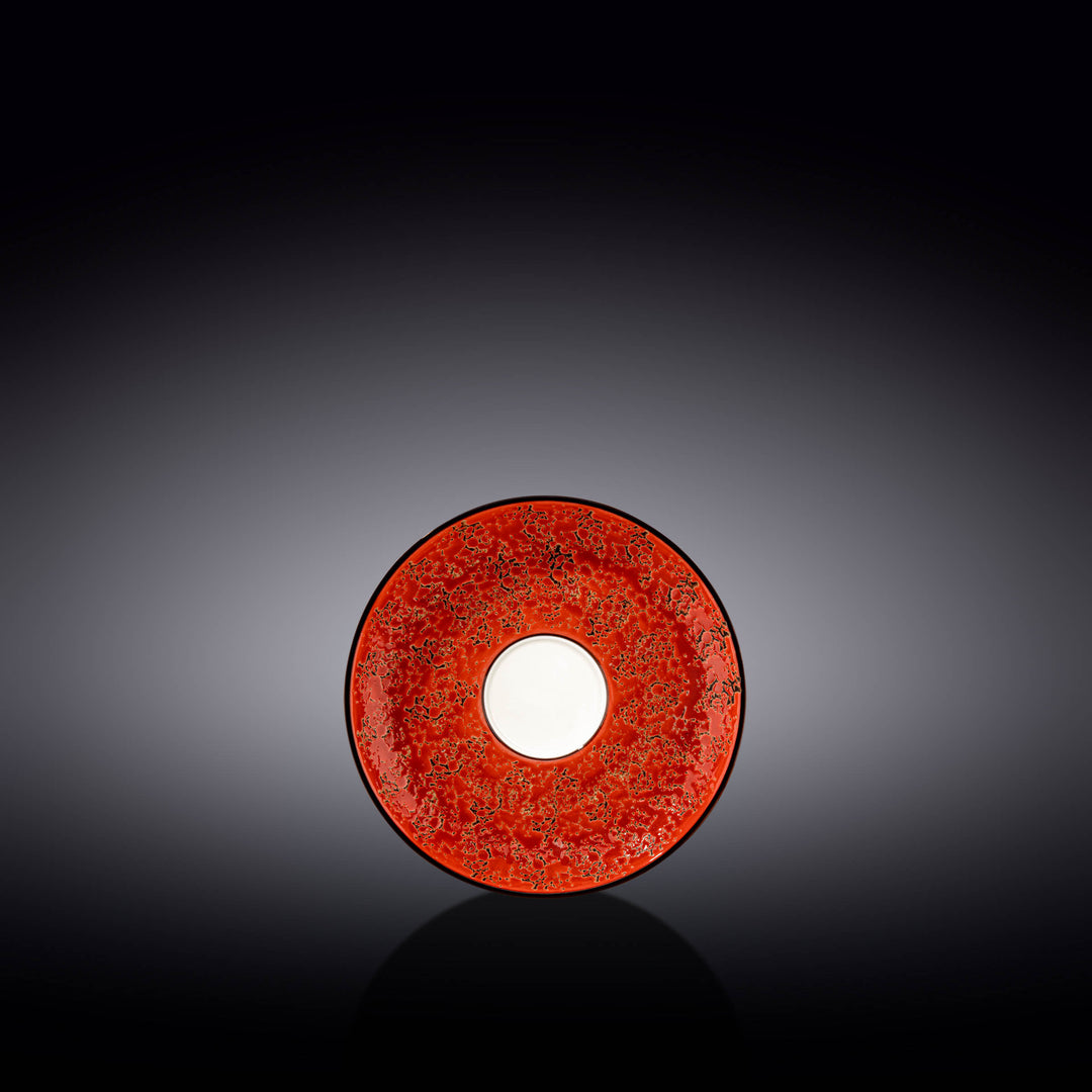 Wilmax Color Boom Splash Porcelain Saucer – Coffee &amp; Tea Saucer - Red - WL-667233/B
