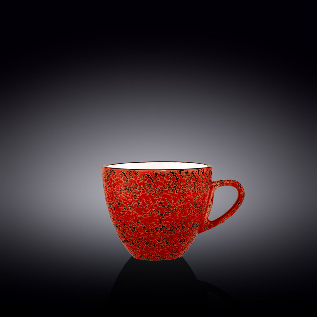 Wilmax Color Boom Splash Porcelain Cup – Espresso &amp; Tea Cup - Red - WL-667236/A