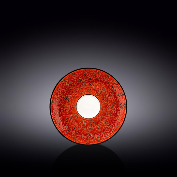Wilmax Color Boom Splash Porcelain Saucer – Coffee &amp; Tea Saucer - Red - WL-667236/B