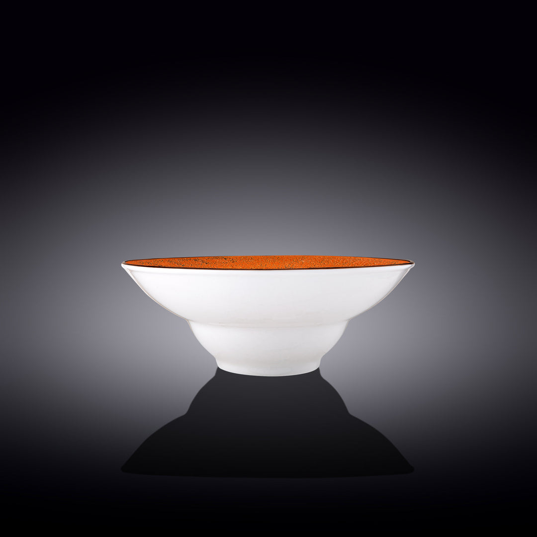 Wilmax Color Boom Splash Deep Plate – Large Porcelain Serving Plate - Orange side view - WL-667323/A