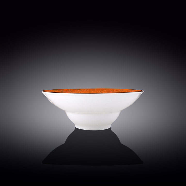 Wilmax Color Boom Splash Deep Plate – Large Porcelain Serving Plate - Orange side view - WL-667323/A