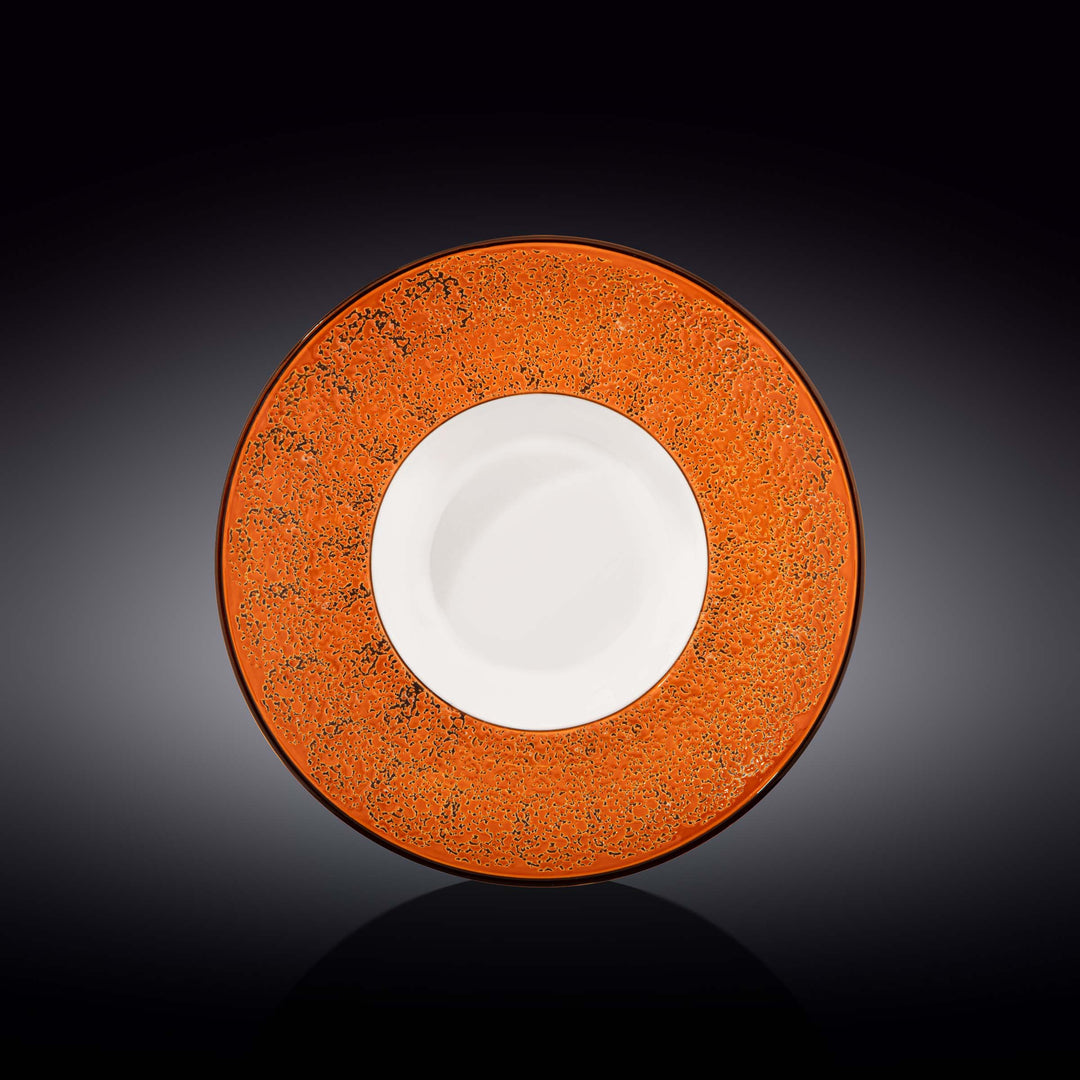 Wilmax Color Boom Splash Deep Plate – Large Porcelain Serving Plate - Orange - WL-667324/A