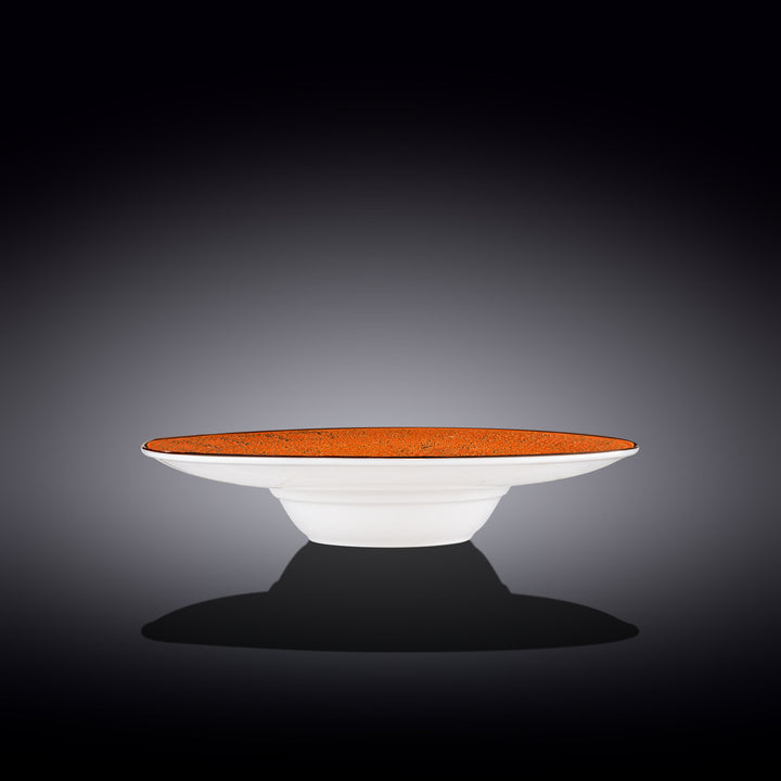 Wilmax Color Boom Splash Wide Deep Plate – 27 cm Porcelain Plate - Orange side view - WL-667326/A