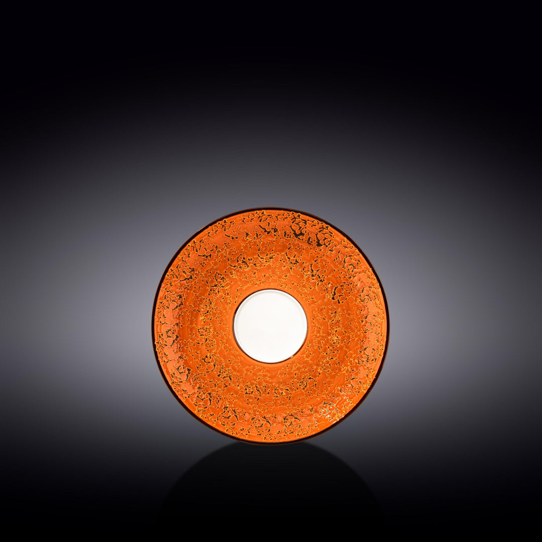 Wilmax Color Boom Splash Porcelain Saucer – Coffee &amp; Tea Saucer - Orange - WL-667336/B