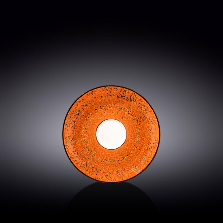 Wilmax Color Boom Splash Porcelain Saucer – Coffee &amp; Tea Saucer - Orange - WL-667336/B