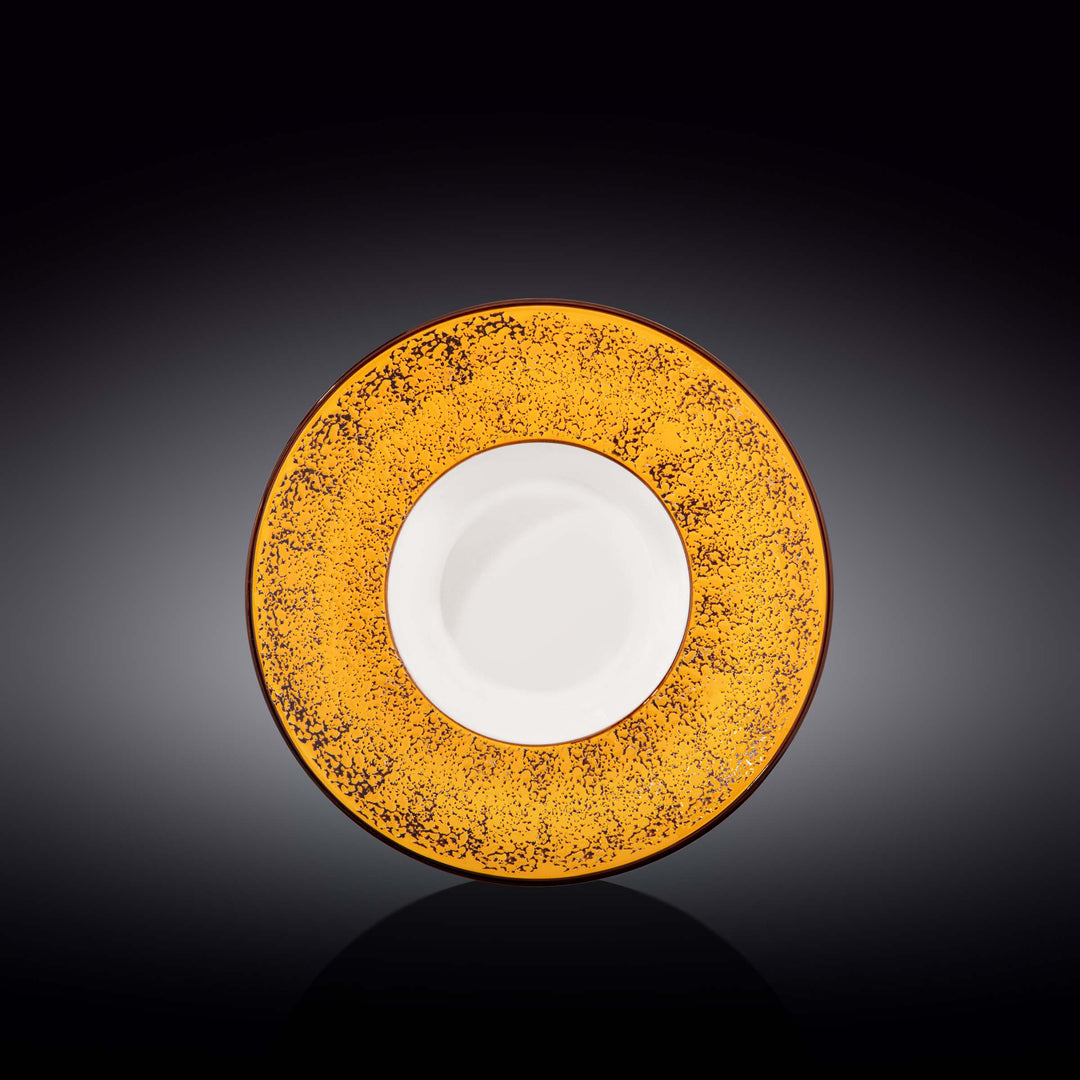 Wilmax Color Boom Splash Deep Plate – Large Porcelain Serving Plate - Yellow - WL-667423/A