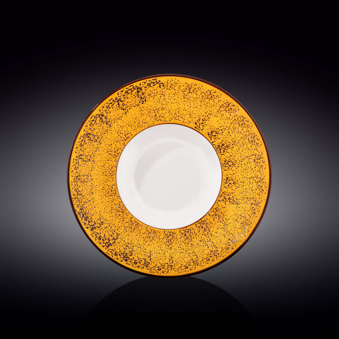 Wilmax Color Boom Splash Deep Plate – Large Porcelain Serving Plate - Yellow - WL-667424/A