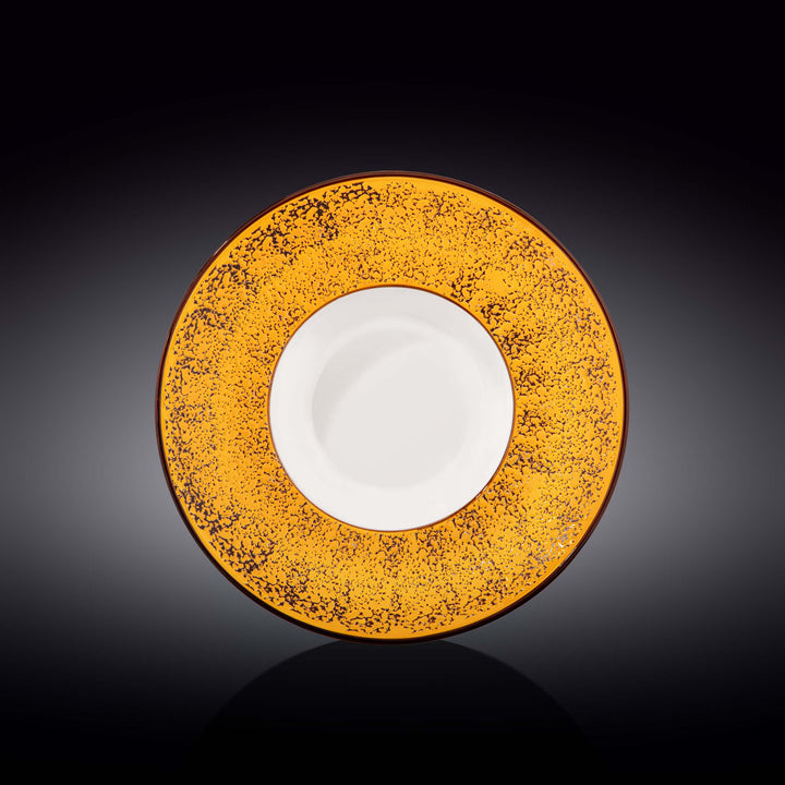 Wilmax Color Boom Splash Deep Plate – Large Porcelain Serving Plate - Yellow - WL-667424/A