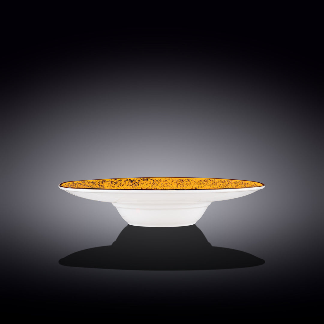 Wilmax Color Boom Splash Wide Deep Plate – 27 cm Porcelain Plate - Yellow side view - WL-667426/A