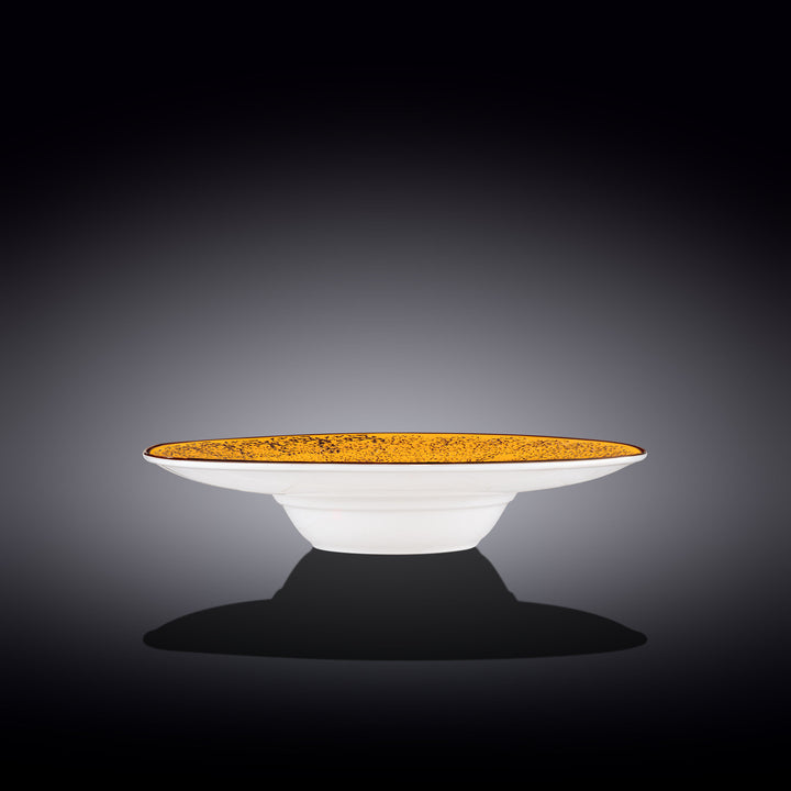 Wilmax Color Boom Splash Wide Deep Plate – 27 cm Porcelain Plate - Yellow side view - WL-667426/A