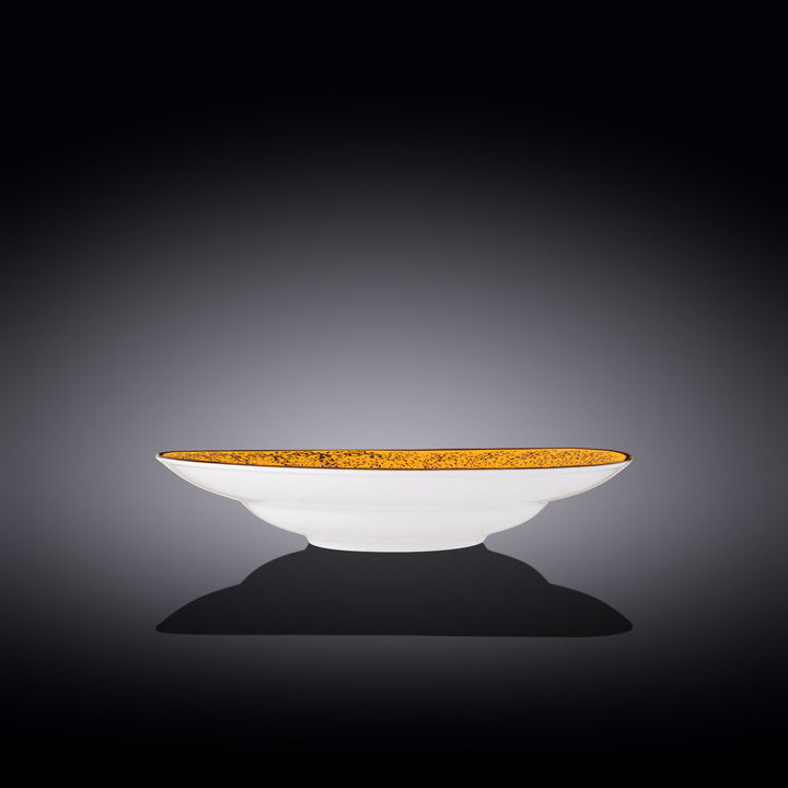 Wilmax Color Boom Splash Pasta Plate – 350 ml Fine Porcelain - Yellow side view - WL-667427/A