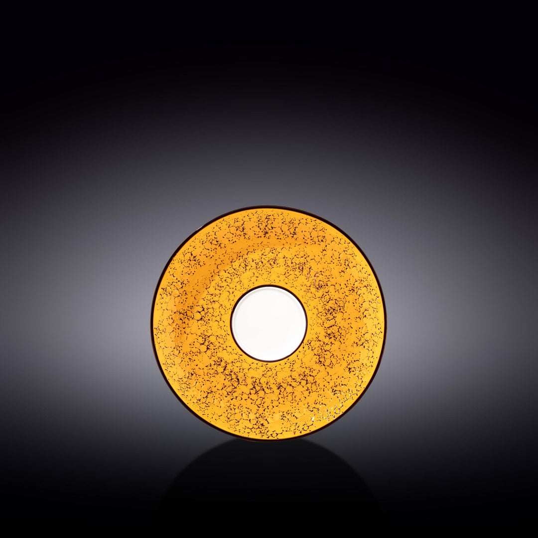 Wilmax Color Boom Splash Porcelain Saucer – Coffee &amp; Tea Saucer - Yellow - WL-667436/B