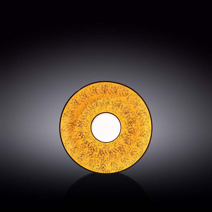 Wilmax Color Boom Splash Porcelain Saucer – Coffee &amp; Tea Saucer - Yellow - WL-667436/B