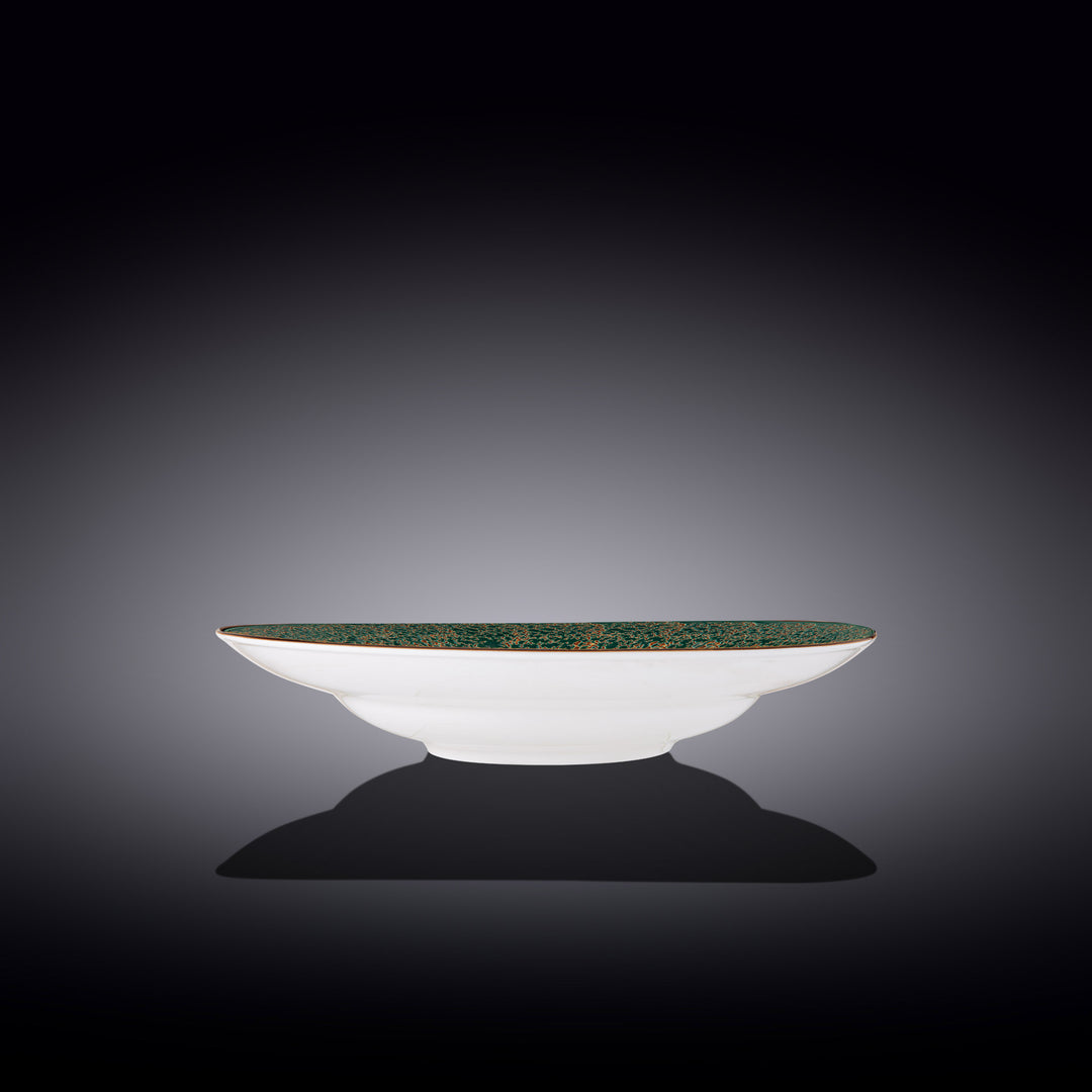 Wilmax Color Boom Splash Pasta Plate – 350 ml Fine Porcelain - Green side view - WL-667527/A