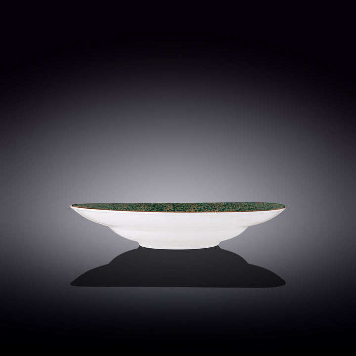 Wilmax Color Boom Splash Pasta Plate – 350 ml Fine Porcelain - Green side view - WL-667527/A