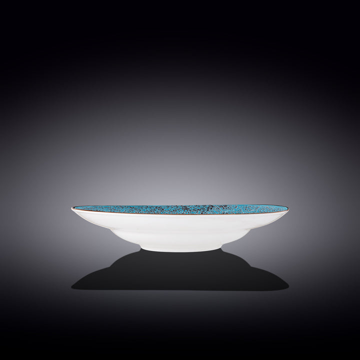 Wilmax Color Boom Splash Pasta Plate – 350 ml Fine Porcelain - Blue side view - WL-667627/A