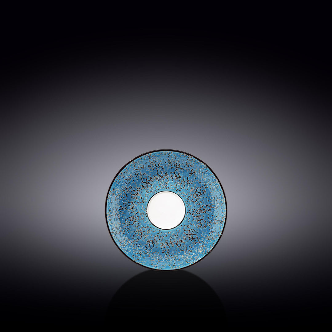 Wilmax Color Boom Splash Porcelain Saucer – Coffee &amp; Tea Saucer - Blue - WL-667633/B
