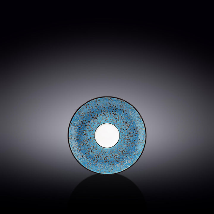 Wilmax Color Boom Splash Porcelain Saucer – Coffee &amp; Tea Saucer - Blue - WL-667633/B