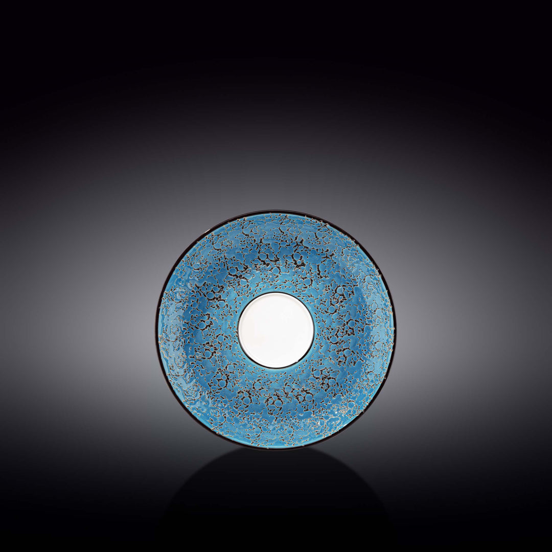 Wilmax Color Boom Splash Porcelain Saucer – Coffee &amp; Tea Saucer - Blue - WL-667636/B