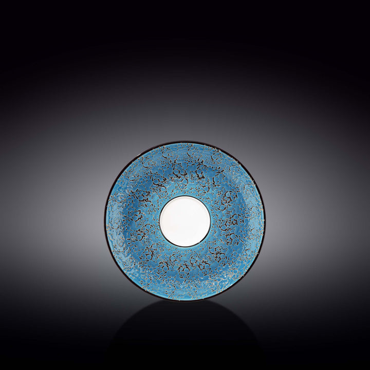 Wilmax Color Boom Splash Porcelain Saucer – Coffee &amp; Tea Saucer - Blue - WL-667636/B