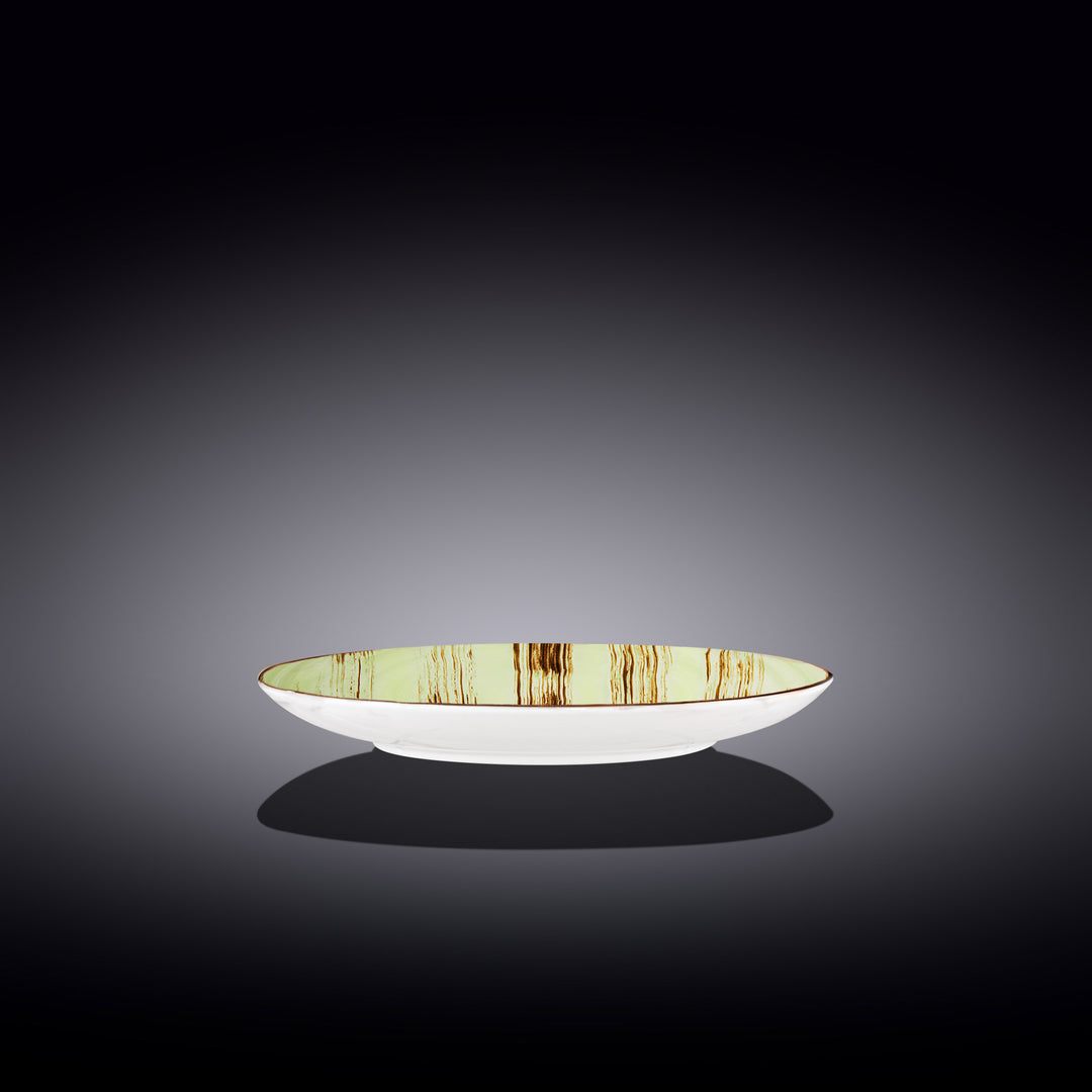 Wilmax Color Boom Scratch Round Plate – Fine Porcelain Dinnerware - Pistachio side view - WL-668112/A