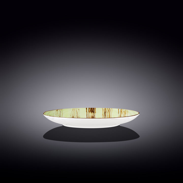 Wilmax Color Boom Scratch Round Plate – Fine Porcelain Dinnerware - Pistachio side view - WL-668112/A