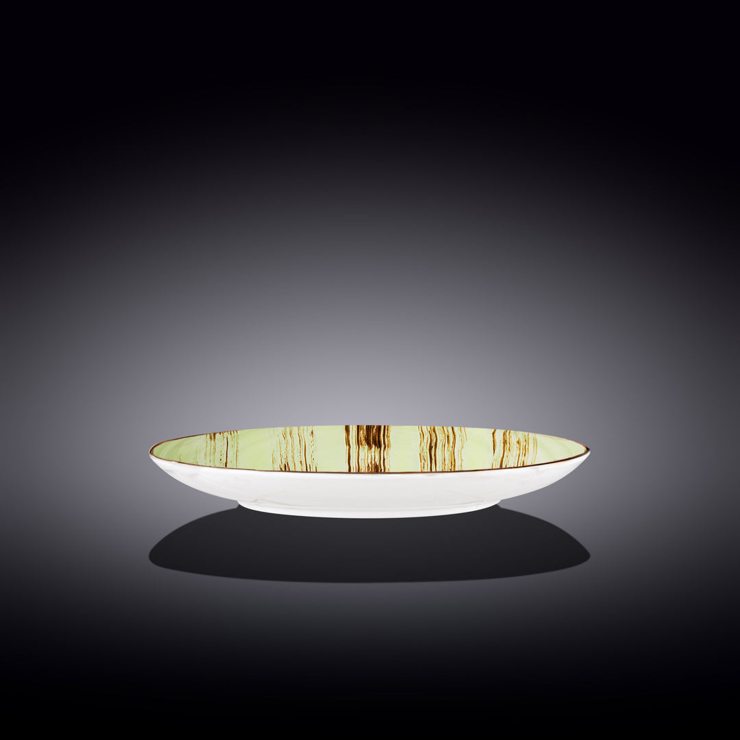 Wilmax Color Boom Scratch Round Plate – Fine Porcelain Dinnerware - Pistachio side view - WL-668114/A