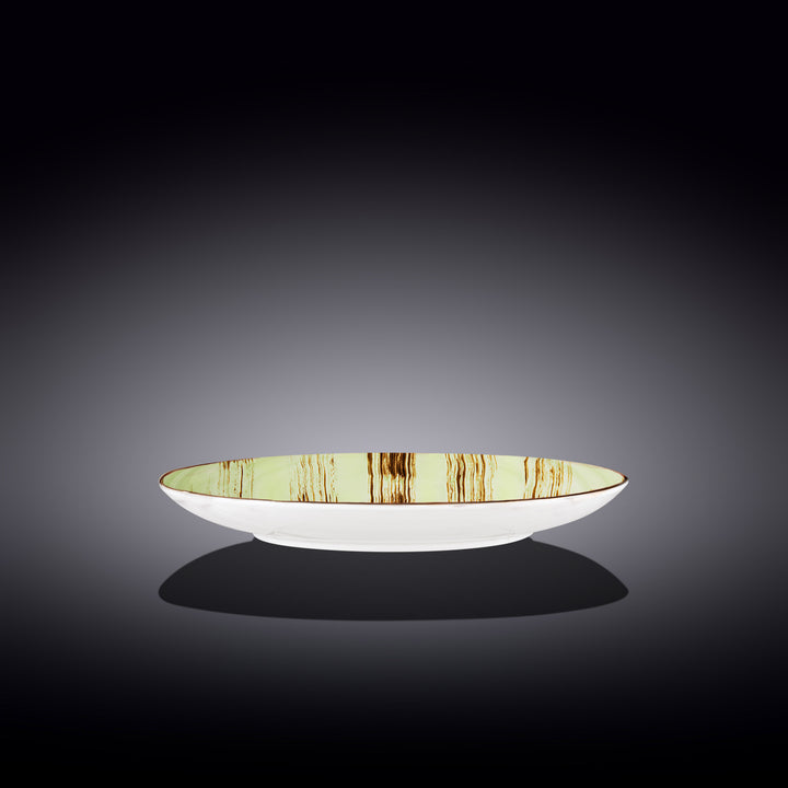 Wilmax Color Boom Scratch Round Plate – Fine Porcelain Dinnerware - Pistachio side view - WL-668114/A
