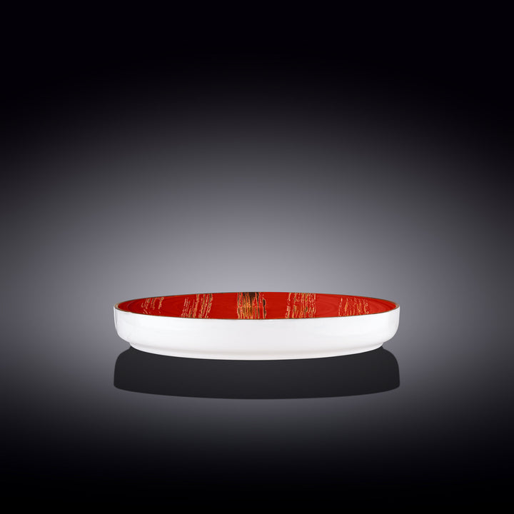 Wilmax Color Boom Scratch Porcelain Plate – Modern Tableware - Red side view - WL-668219/A