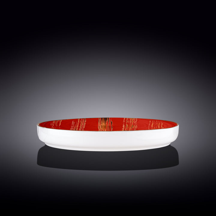 Wilmax Color Boom Scratch Porcelain Plate – Modern Tableware - Red side view - WL-668220/A