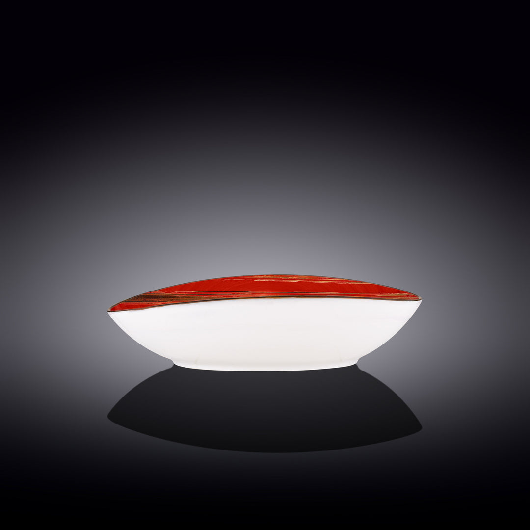 Wilmax Color Boom Scratch Oval Bowl – 25 x 16.5 x 6 cm - Red side view - WL-668240/A