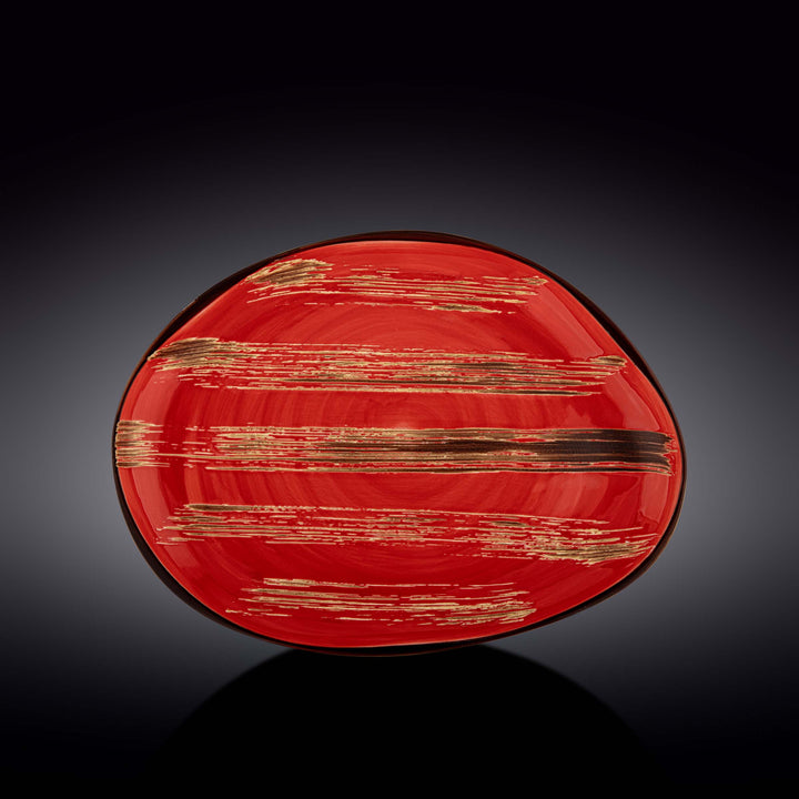 Wilmax Color Boom Scratch Stone Shape Dish – Fine Porcelain Serveware - Red - WL-668242/A