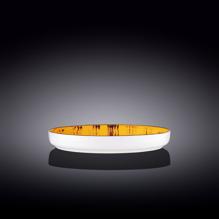 Wilmax Color Boom Scratch Porcelain Plate – Modern Tableware - Yellow side view - WL-668419/A