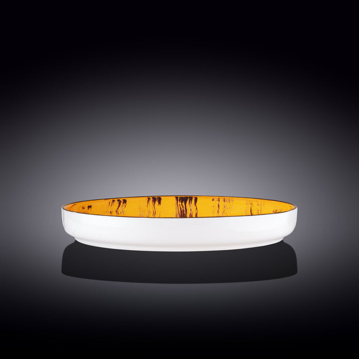 Wilmax Color Boom Scratch Porcelain Plate – Modern Tableware - Yellow side view - WL-668420/A